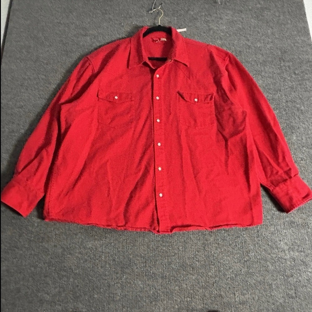 VTG Marlboro Western Pearl Snap Button Down Shirt Mens XL Red‎ Star Cowboy